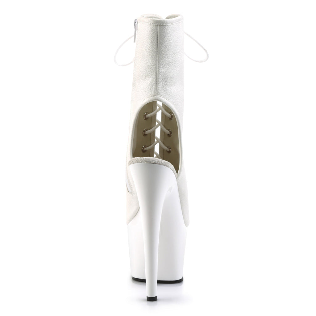 Pleaser Womens Ankle Boots ADORE-1016 Wht Faux Leather/Wht