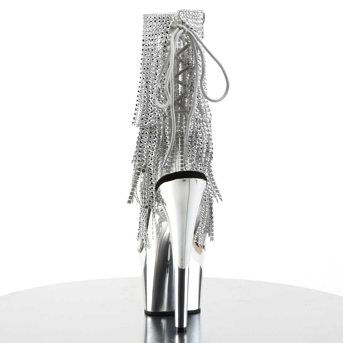Pleaser Women's Platform Shoes ADORE-1017RSF Clr-Slv/Slv Chrome