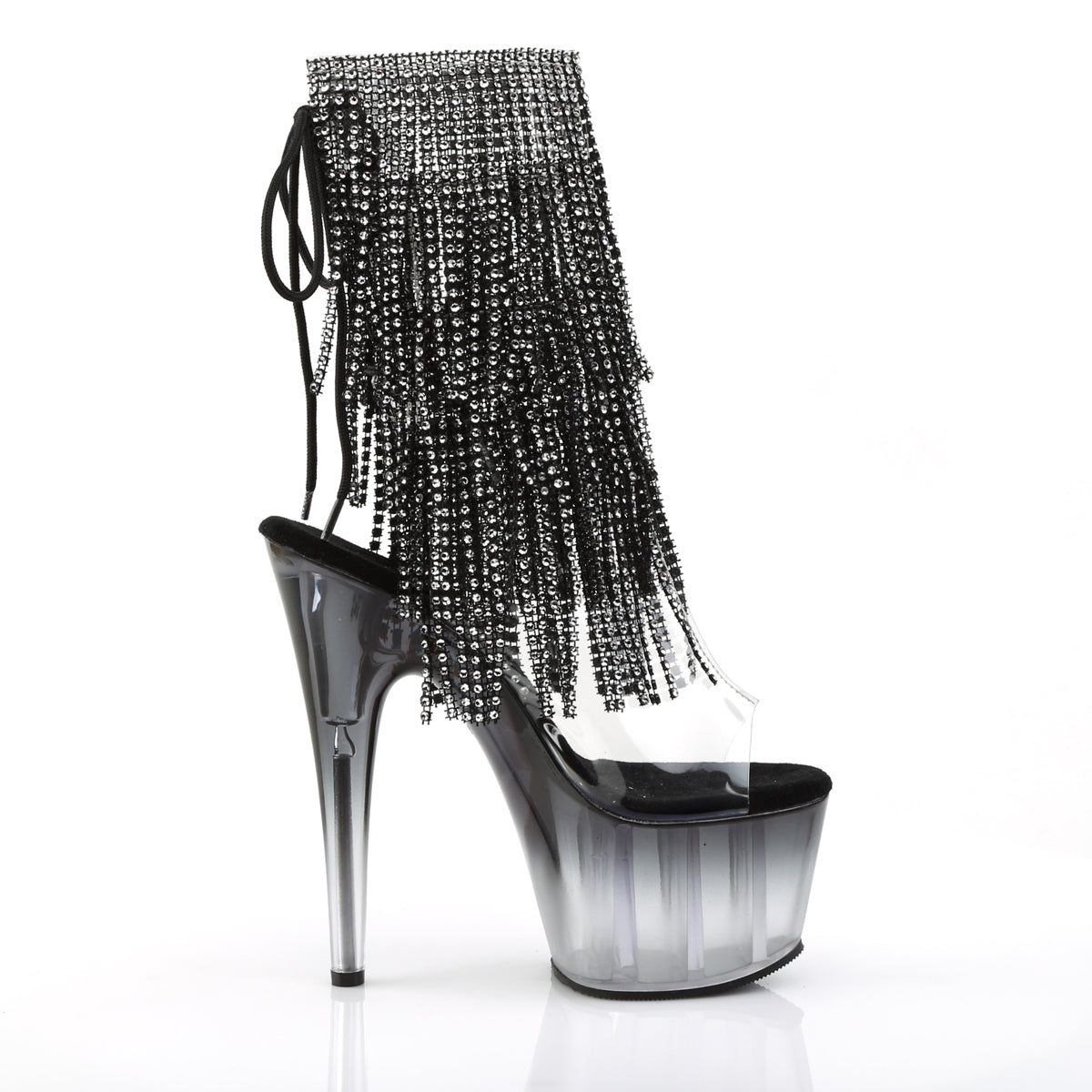 Pleaser Women's Platform Shoes ADORE-1017RSFT Clr-Blk/Blk