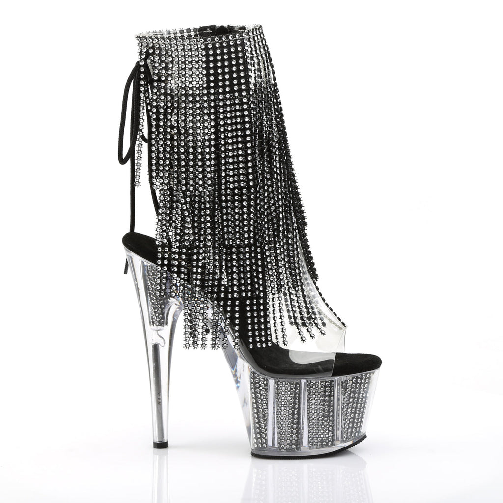 Pleaser Women's Platform Shoes ADORE-1017SRS Clr-Blk RS/Blk SRS