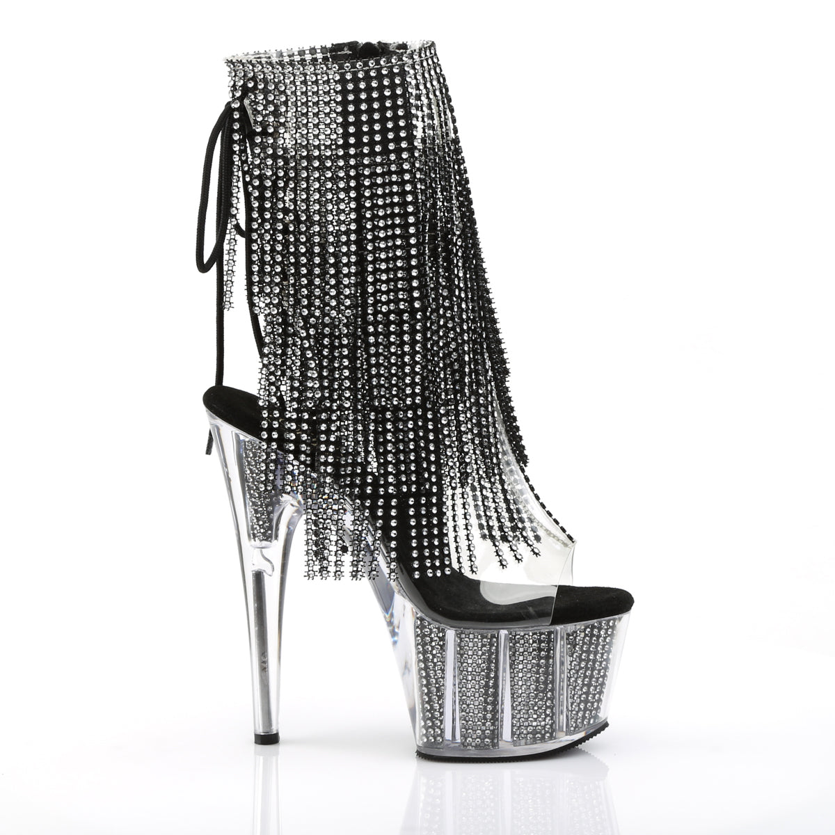 Pleaser Women's Platform Shoes ADORE-1017SRS Clr-Blk RS/Blk SRS