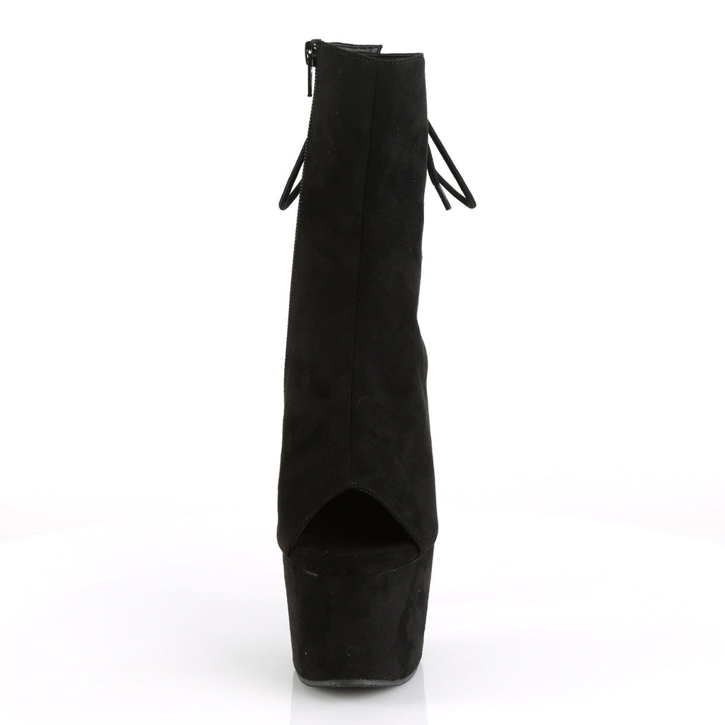 Pleaser Womens Ankle Boots ADORE-1018FS Blk Faux Suede/Blk Suede