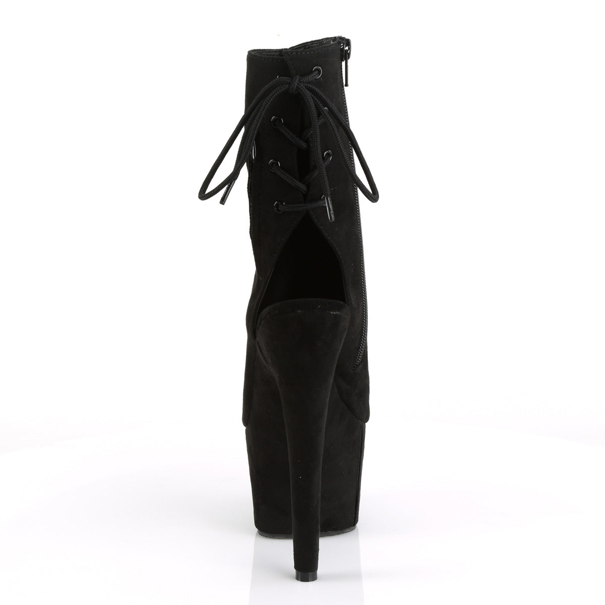 Pleaser Womens Ankle Boots ADORE-1018FS Blk Faux Suede/Blk Suede