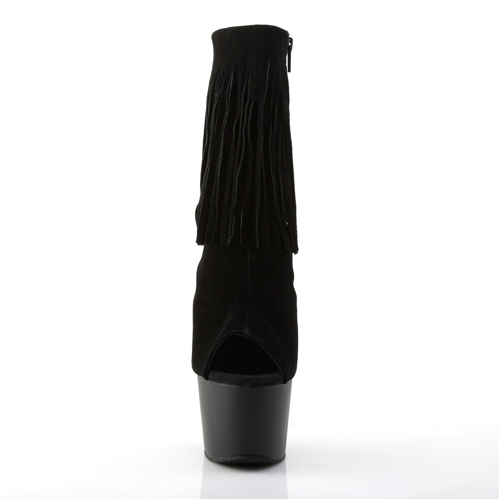 Pleaser Womens Ankle Boots ADORE-1019 Blk Suede/Blk Matte