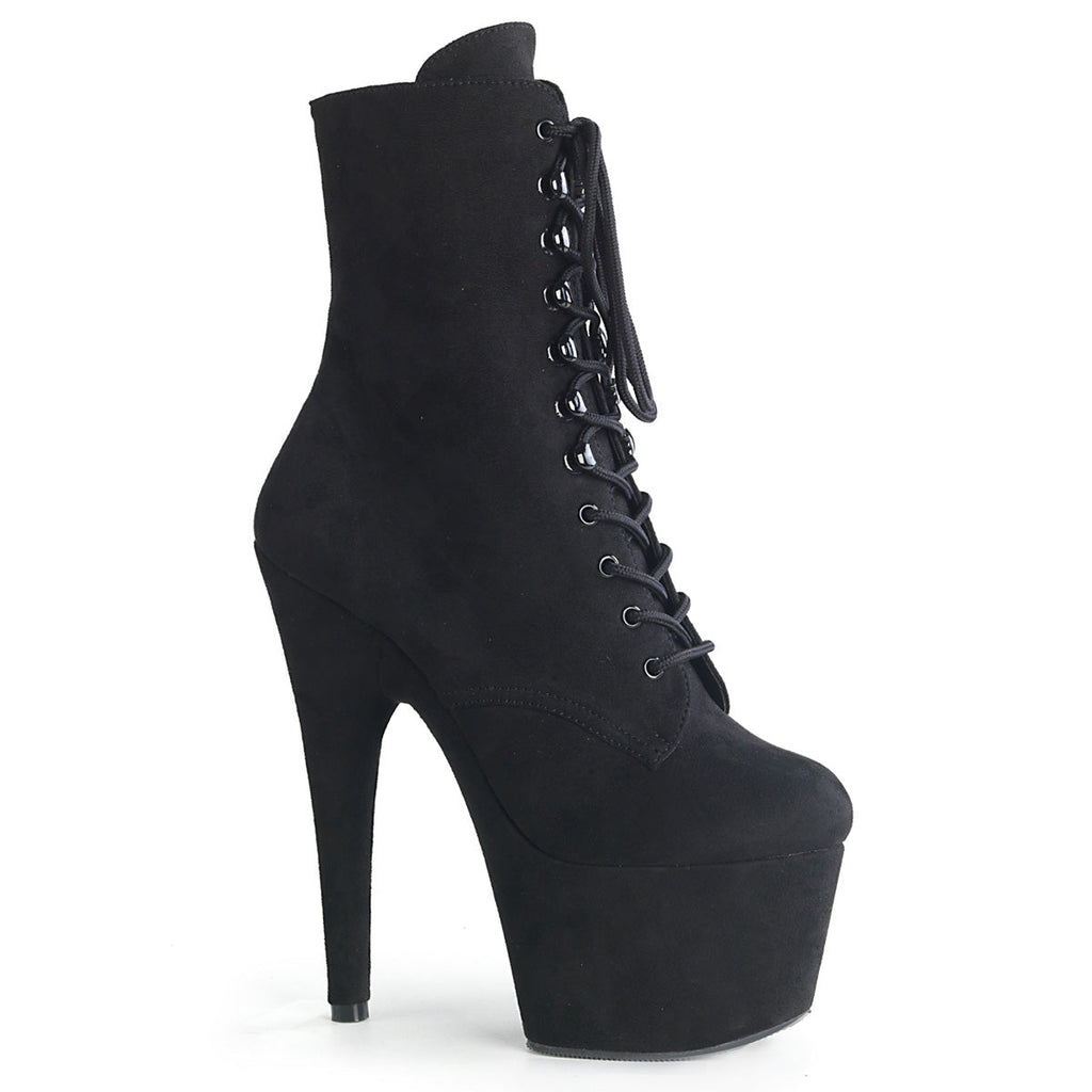 Pleaser Womens Ankle Boots ADORE-1020FS Blk Faux Suede/Blk Faux Suede