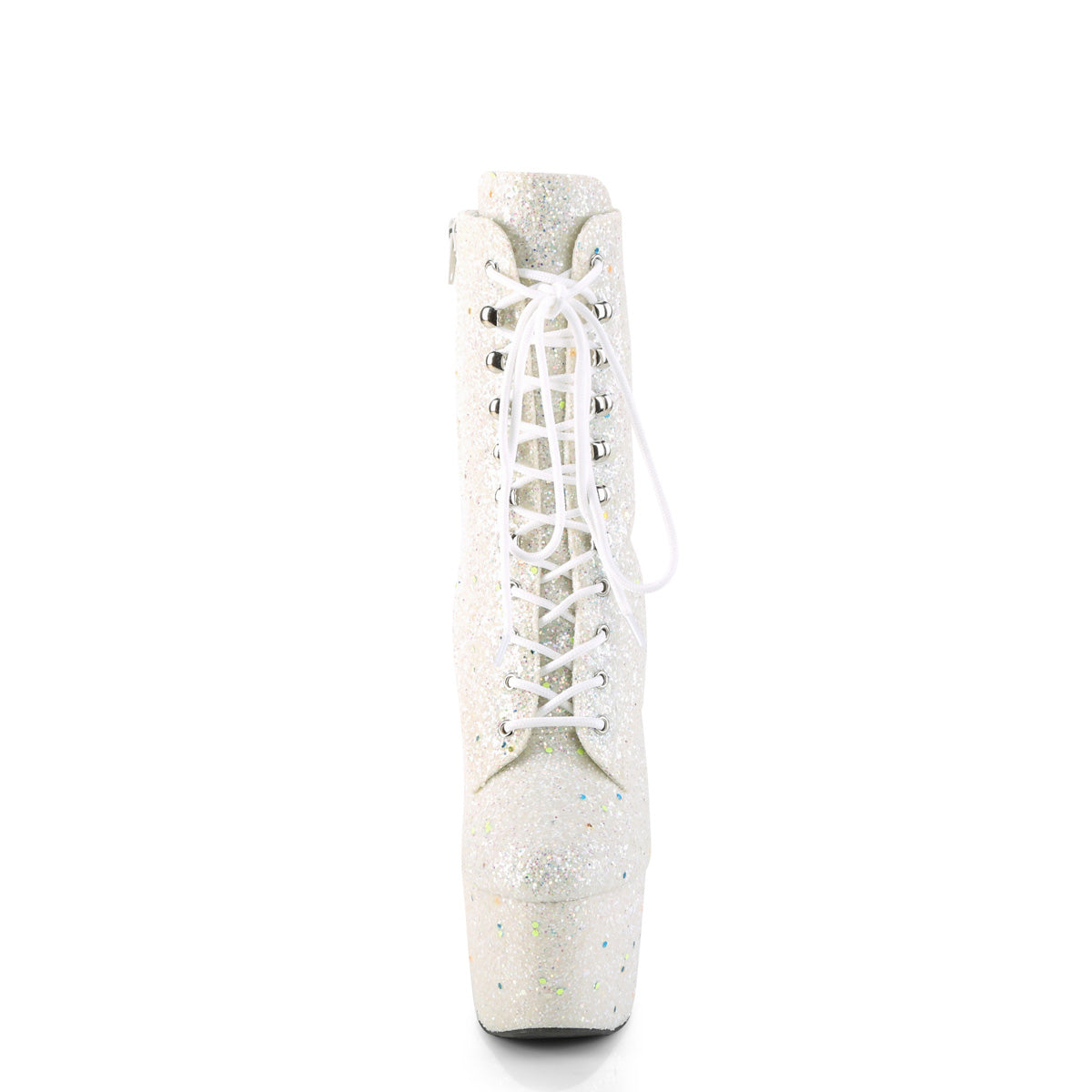 Pleaser Womens Ankle Boots ADORE-1020GDLG White Multi Glitter/White Multi Glitter