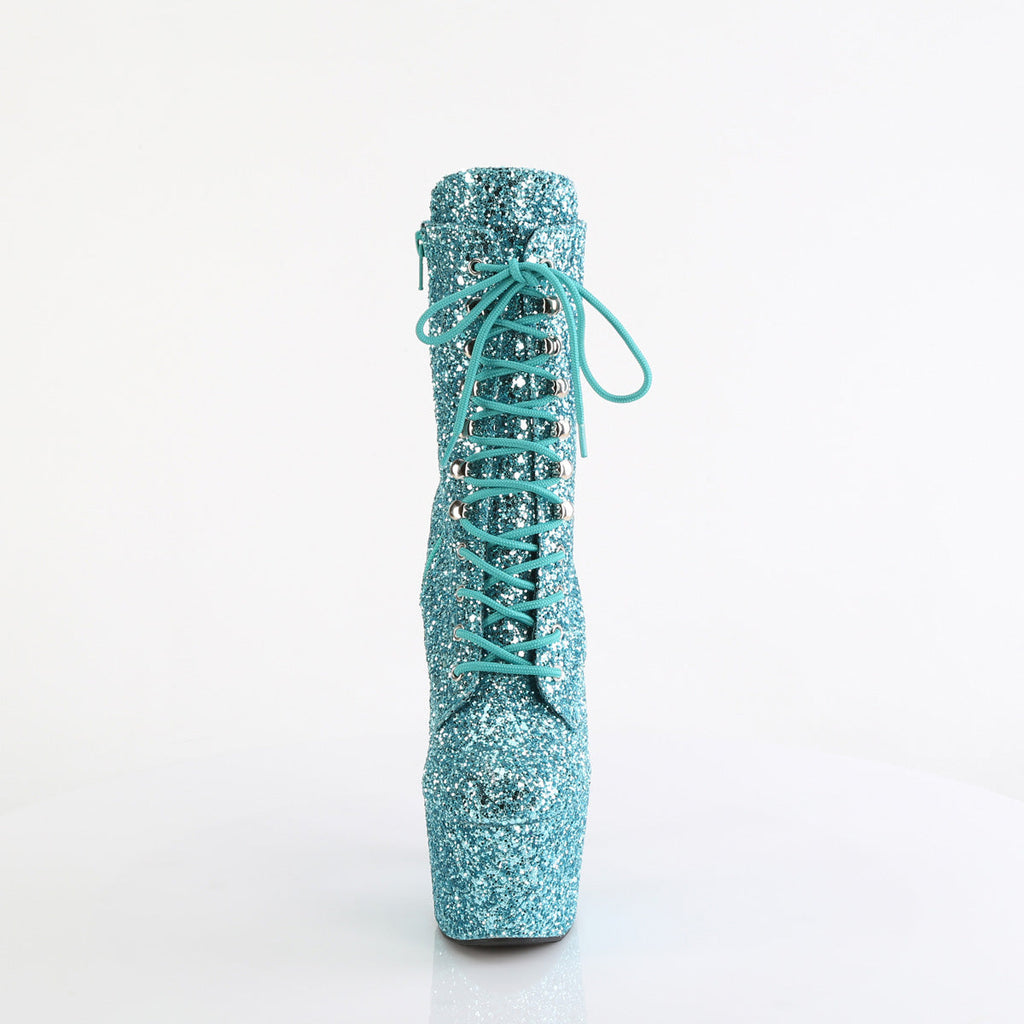 Pleaser Women's Platform Shoes ADORE-1020GWR Turquoise Glitter/Turquoise Glitter
