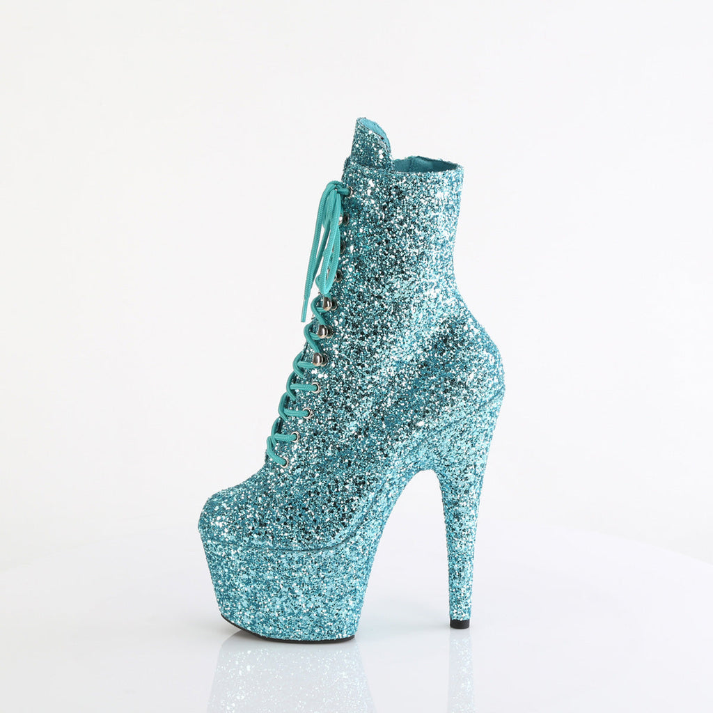 Pleaser Women's Platform Shoes ADORE-1020GWR Turquoise Glitter/Turquoise Glitter