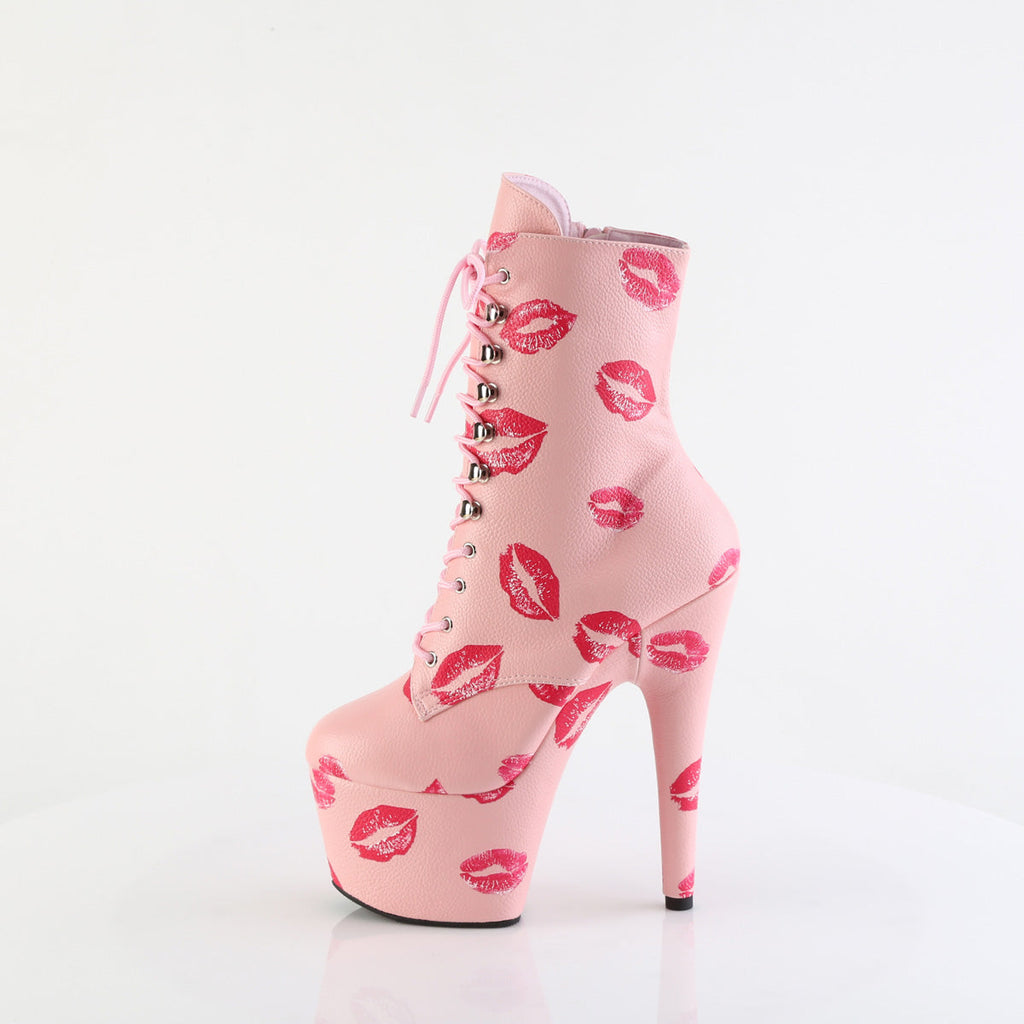 Pleaser Women's Platform Shoes ADORE-1020KISSES B. Pink Faux Leather/B. Pink Faux Leathe