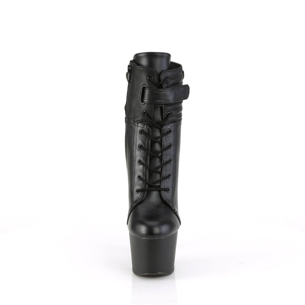 Pleaser  Ankle Boots ADORE-1020POUCH Blk Faux Leather/Blk Matte
