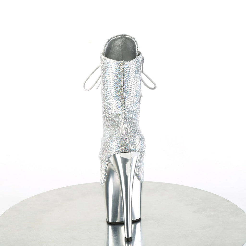 Pleaser   ADORE-1020SQ-02 Slv Holo Sequins/Slv Chrome
