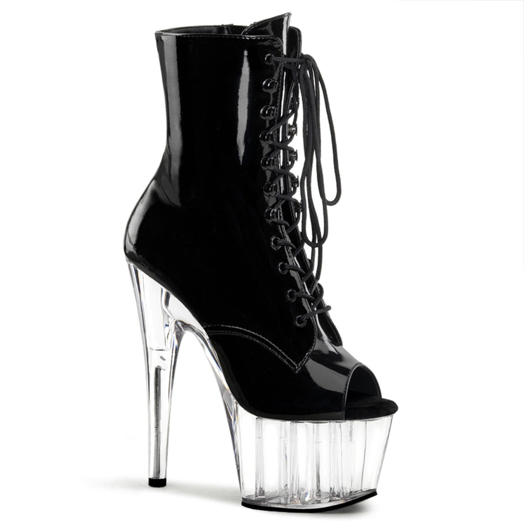 Pleaser Womens Ankle Boots ADORE-1021 Blk Pat/Clr