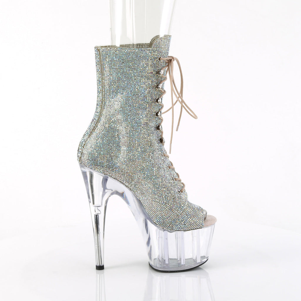 Pleaser Women's Platform Shoes ADORE-1021C-RS Slv AB RS-TPU/Clr