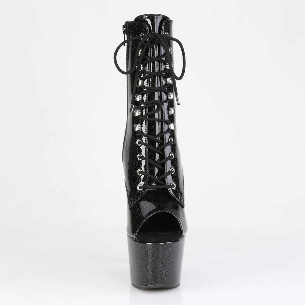 Pleaser Women's Platform Shoes ADORE-1021GP Blk Glitter Pat/M