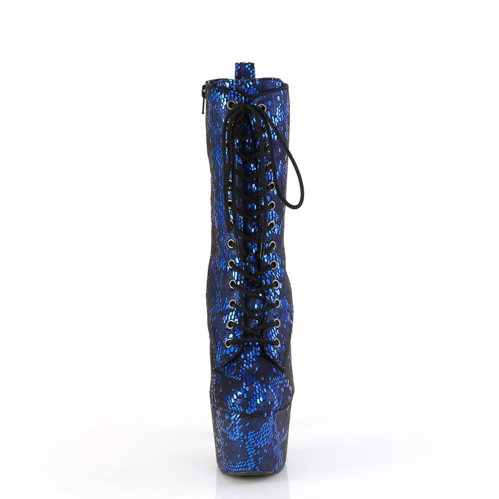 Pleaser   ADORE-1040SPF Blue Metallic Snake Print Fabric/M