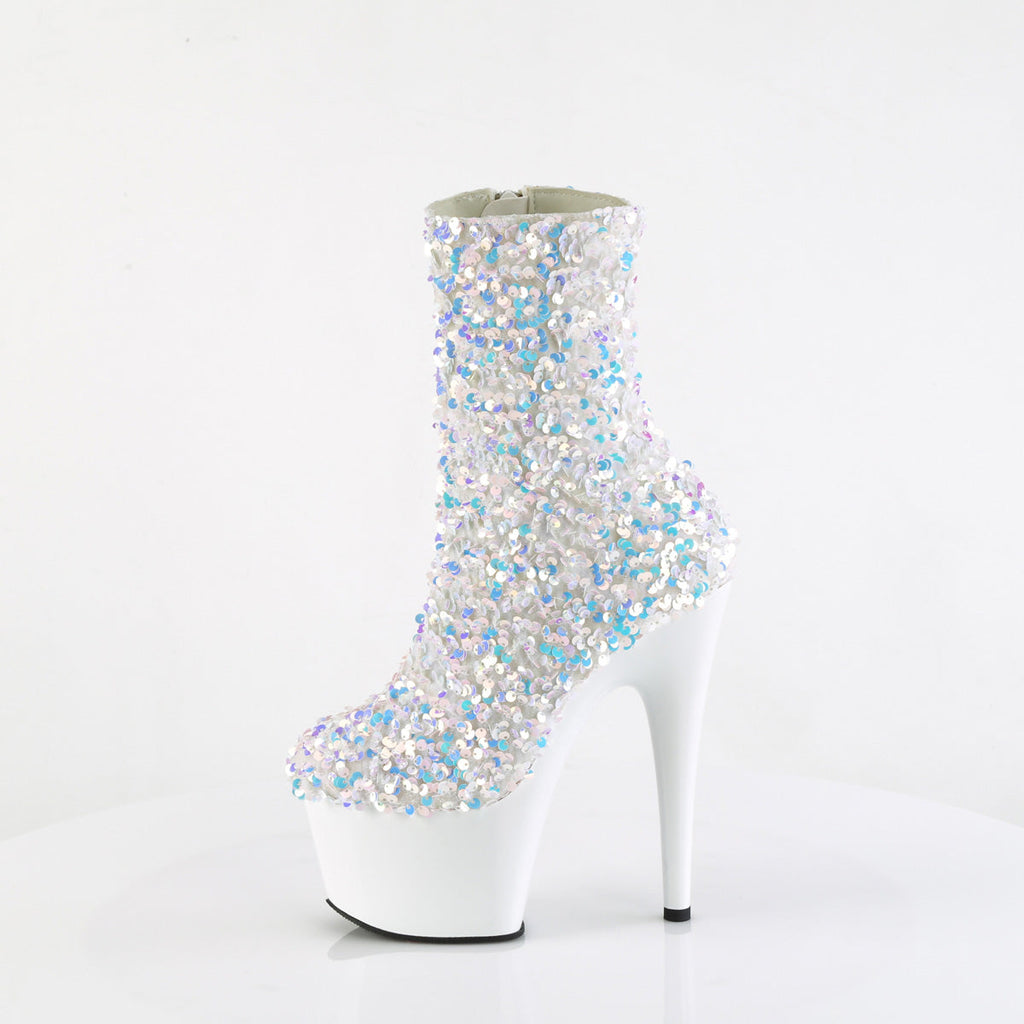 Pleaser   ADORE-1042SQ Wht Multi Sequins/Wht