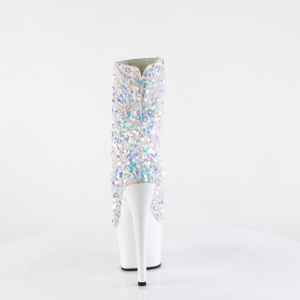 Pleaser   ADORE-1042SQ Wht Multi Sequins/Wht