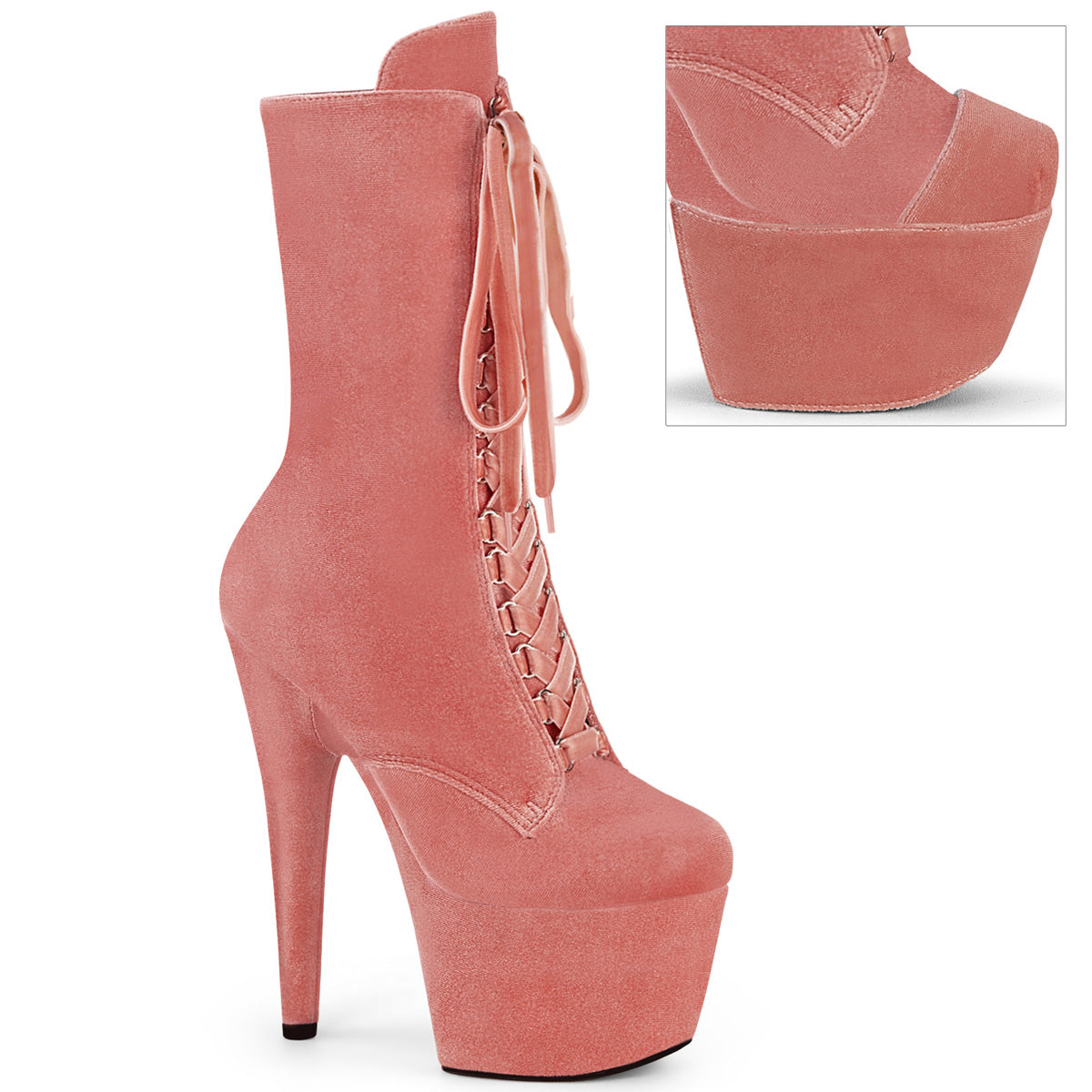 Pleaser   ADORE-1045VEL Dusty Pink Velvet/M