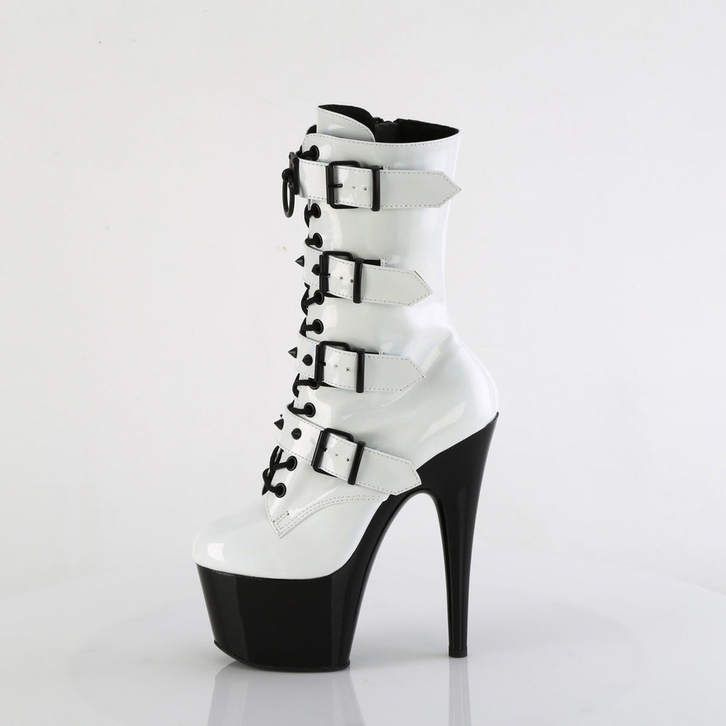 Pleaser   ADORE-1046TT Wht Holo Pat/Blk