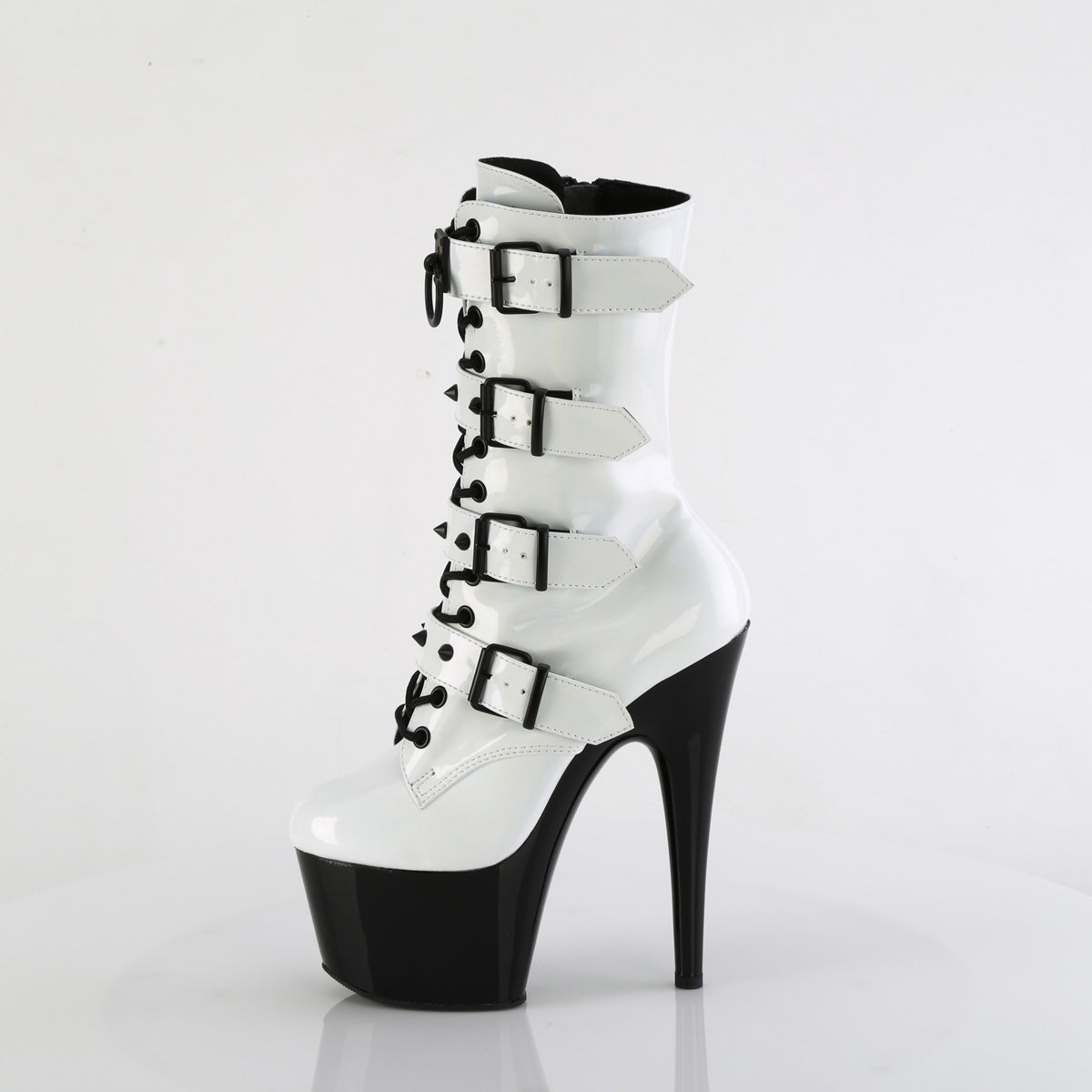 Pleaser   ADORE-1046TT Wht Holo Pat/Blk