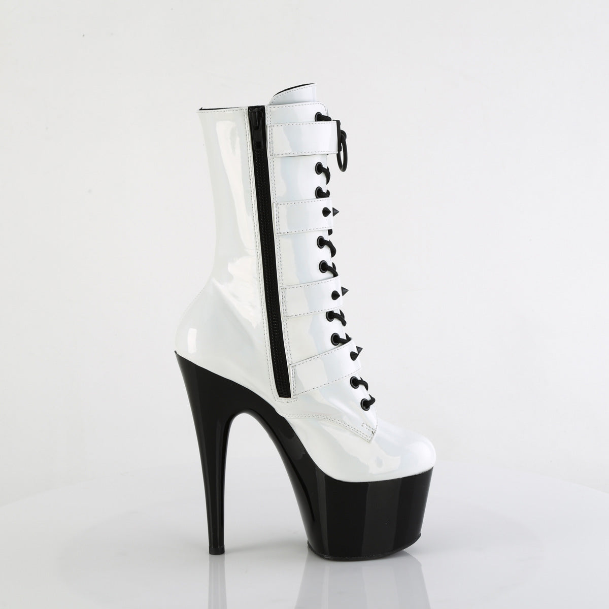 Pleaser   ADORE-1046TT Wht Holo Pat/Blk