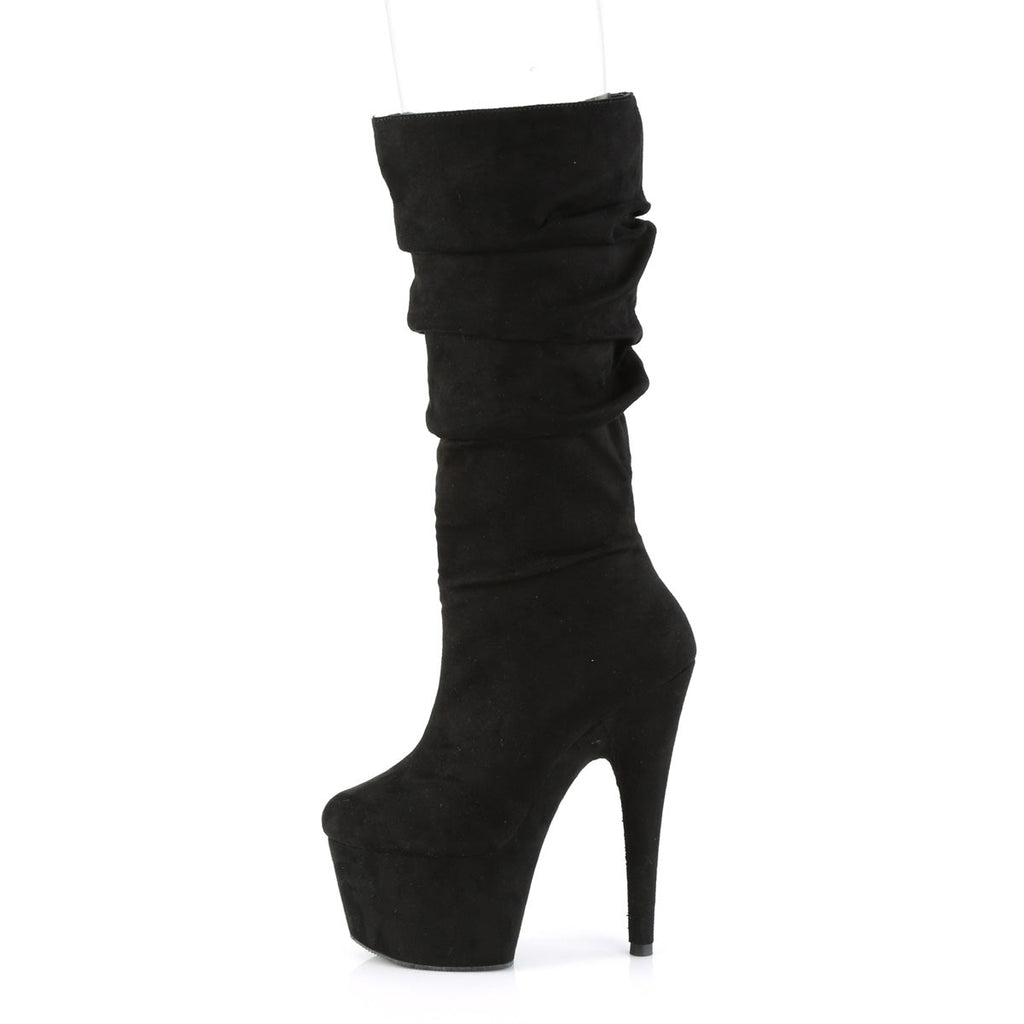 Pleaser Womens Ankle Boots ADORE-1061 Blk Faux Suede/Blk Faux Suede