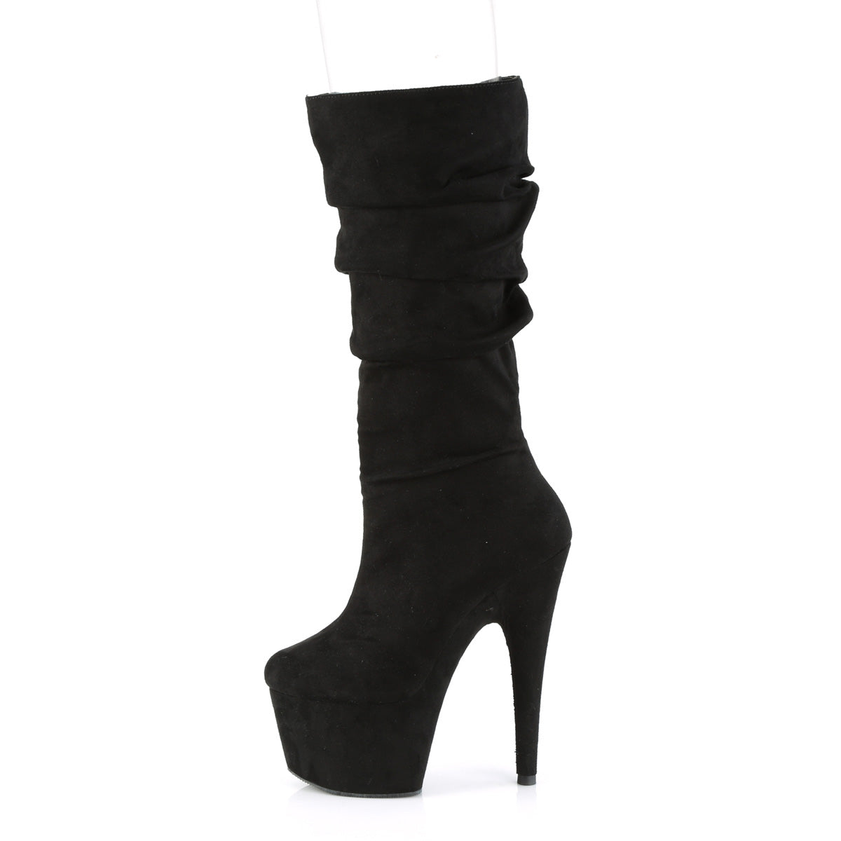Pleaser Womens Ankle Boots ADORE-1061 Blk Faux Suede/Blk Faux Suede