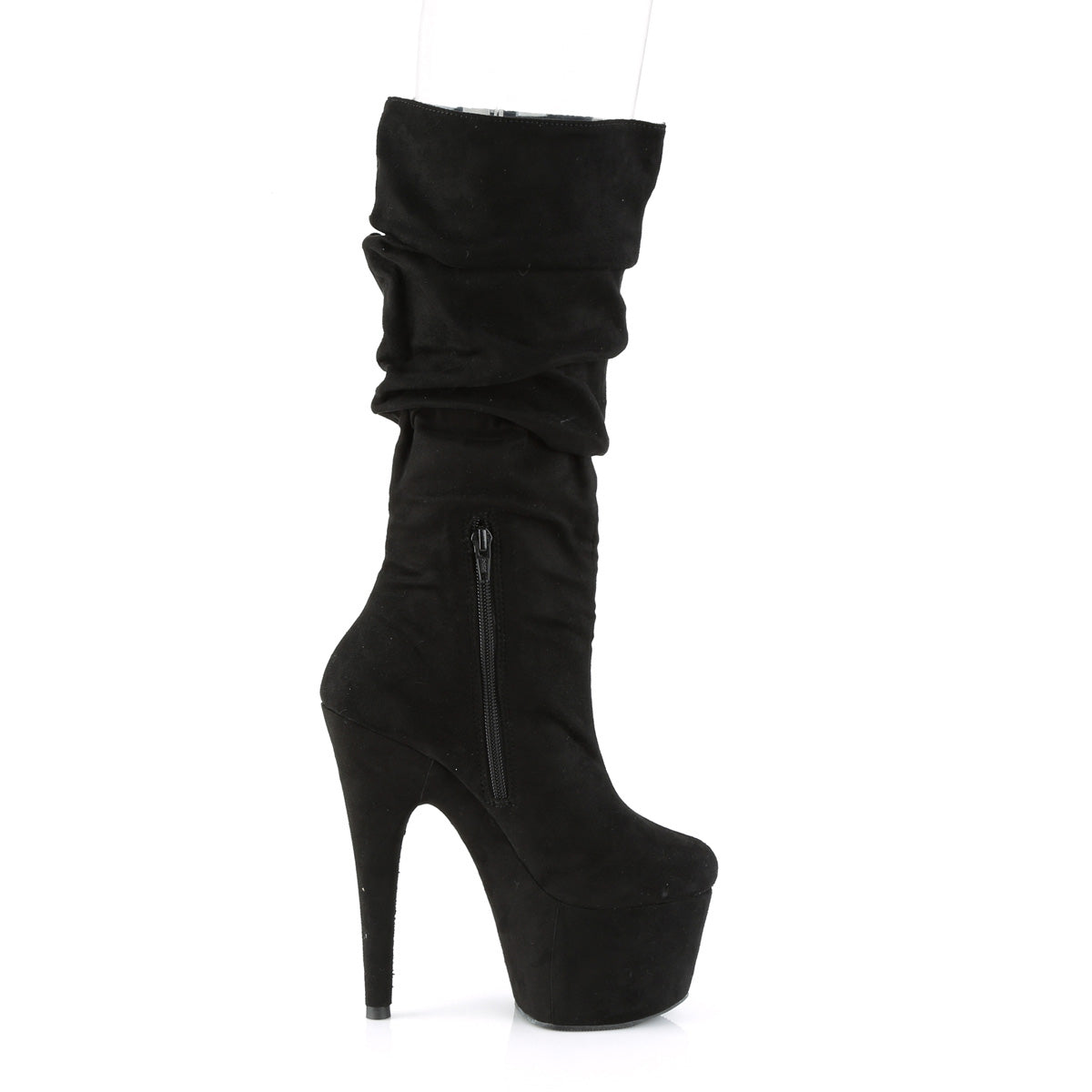 Pleaser Womens Ankle Boots ADORE-1061 Blk Faux Suede/Blk Faux Suede