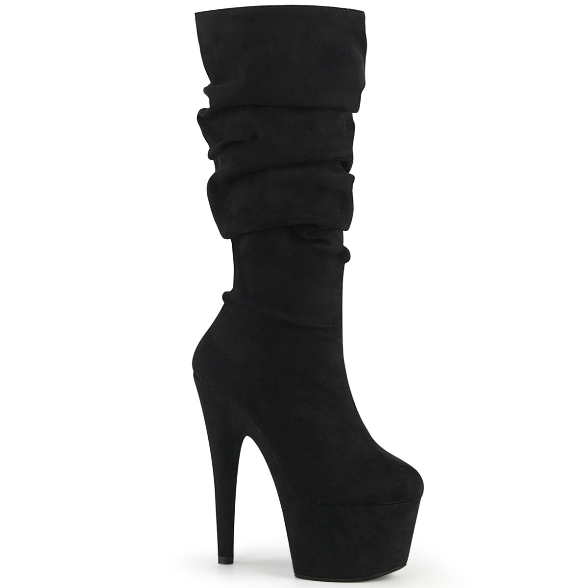 Pleaser Womens Ankle Boots ADORE-1061 Blk Faux Suede/Blk Faux Suede