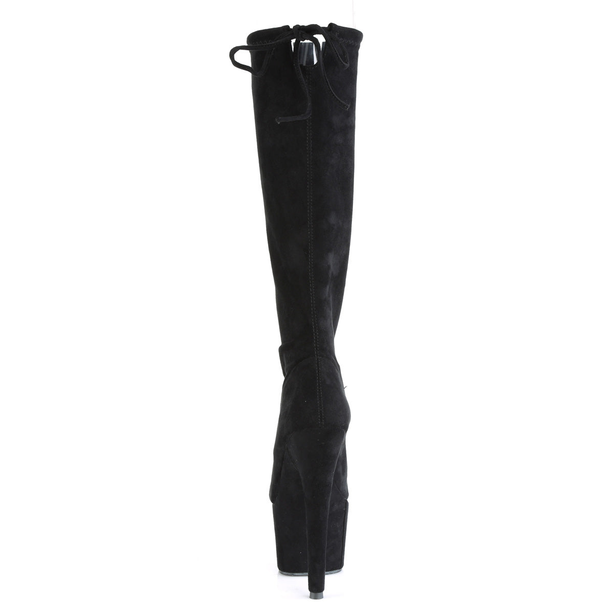 Pleaser Womens Boots ADORE-2008 Blk Stretch Faux Suede/Blk Faux Suede
