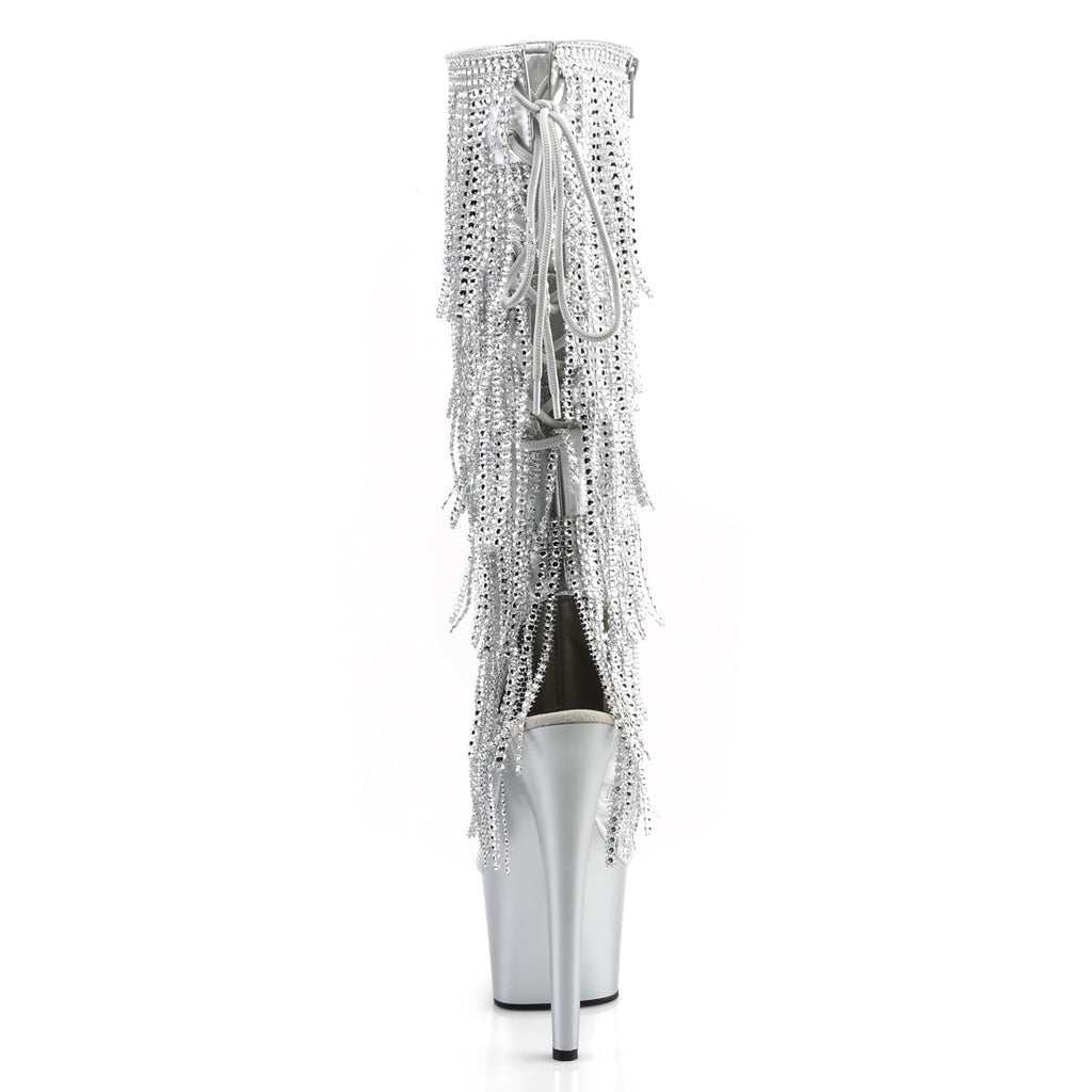 Pleaser Women's Platform Shoes ADORE-2024RSF Slv Metallic Pu/Slv Matte