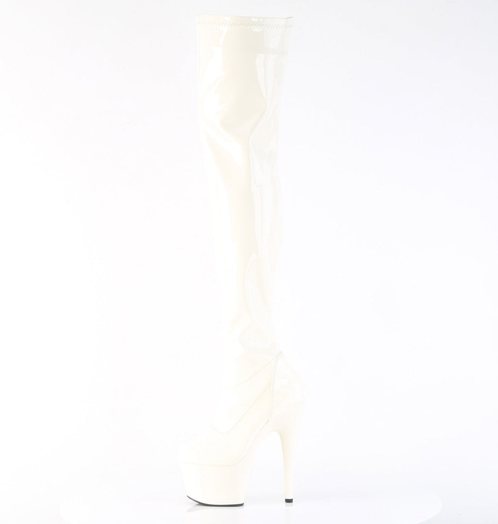 Pleaser Women's Platform Shoes ADORE-3000 Off-Wht Pat/Off-Wht