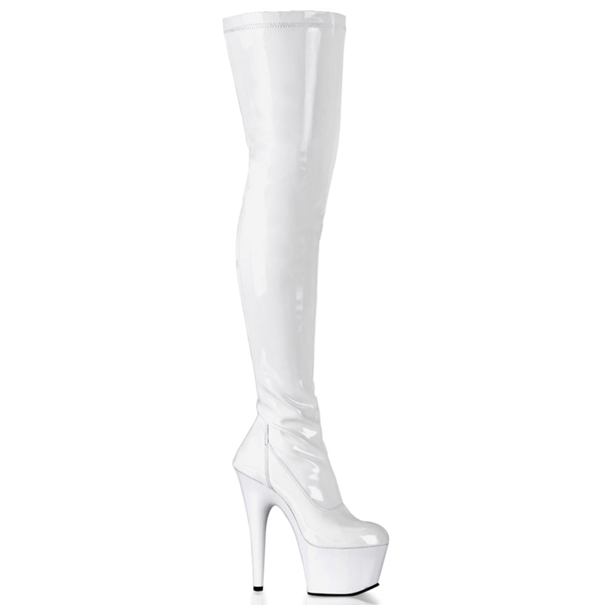 Pleaser Womens Boots ADORE-3000 Wht Str Pat/Wht