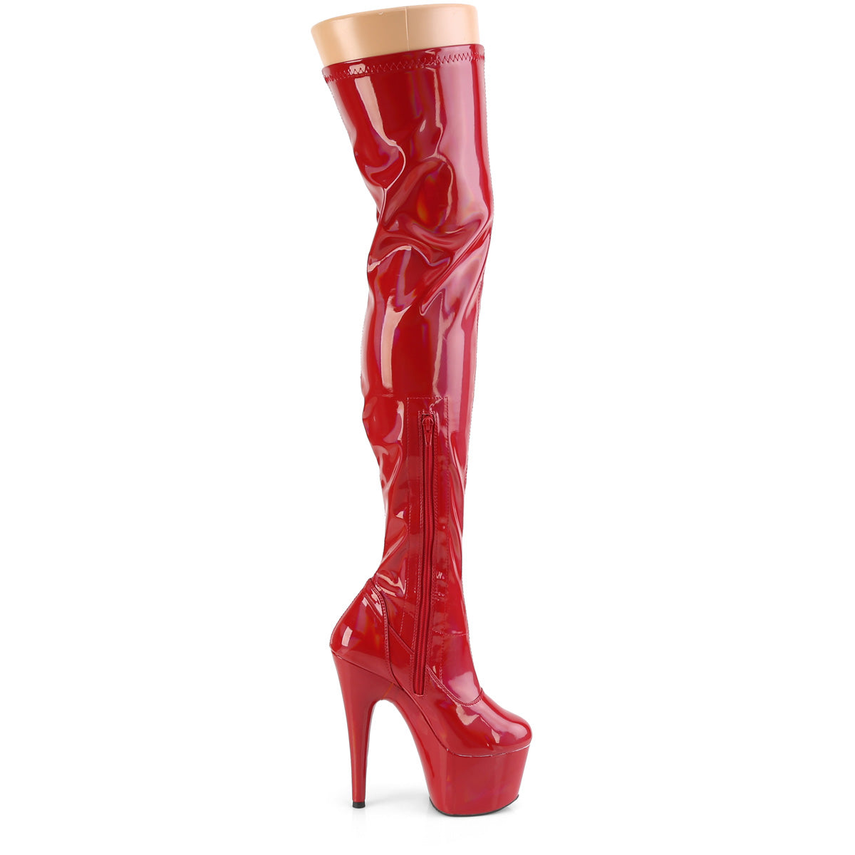 Pleaser Womens Boots ADORE-3000HWR Red Str. Holo/Red Holo