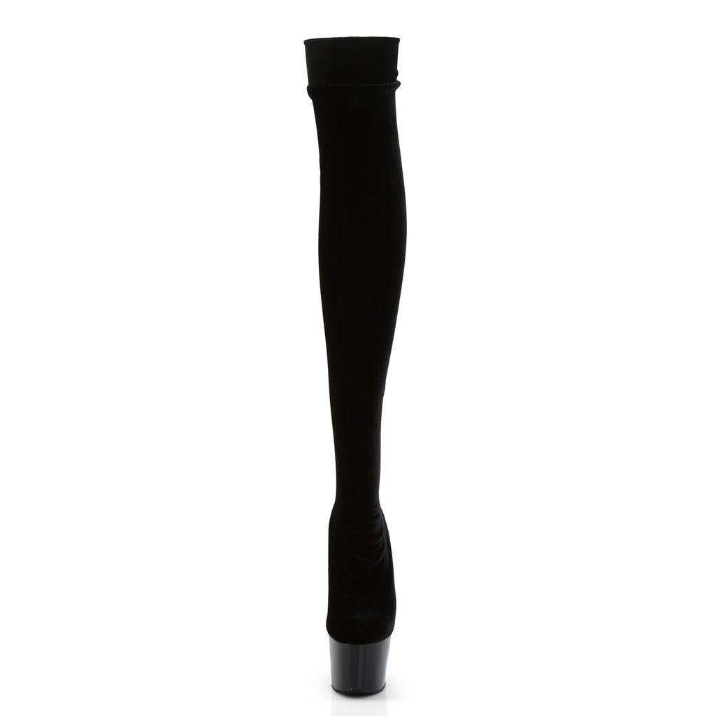 Pleaser Womens Boots ADORE-3002 Blk Str Velvet/Blk