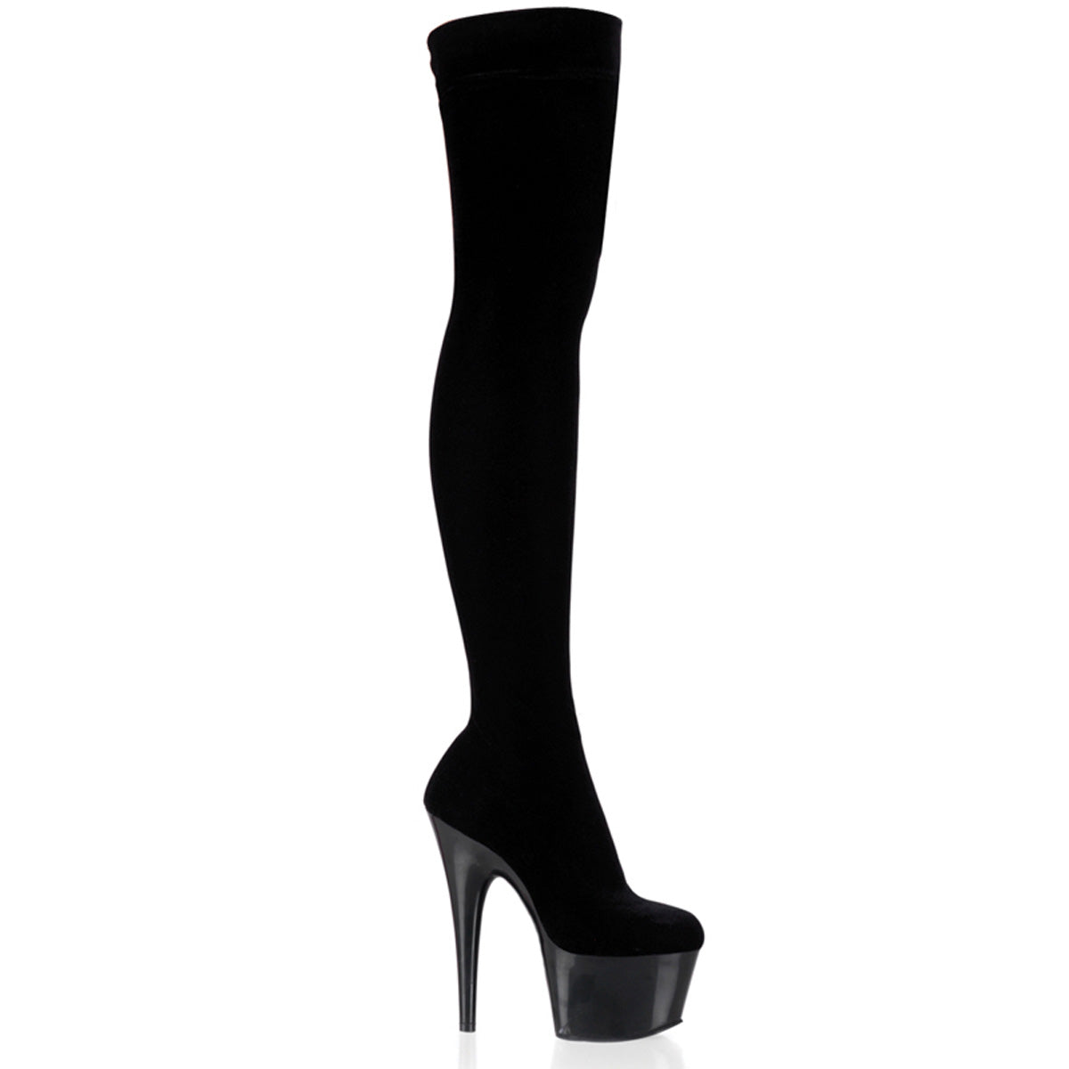 Pleaser Womens Boots ADORE-3002 Blk Str Velvet/Blk