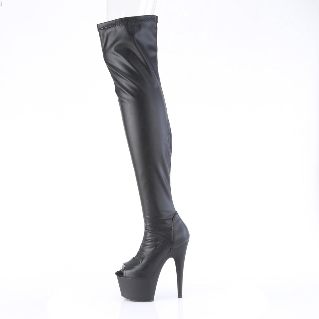 Pleaser   ADORE-3011 Blk Str. Faux Leather/Blk Matte