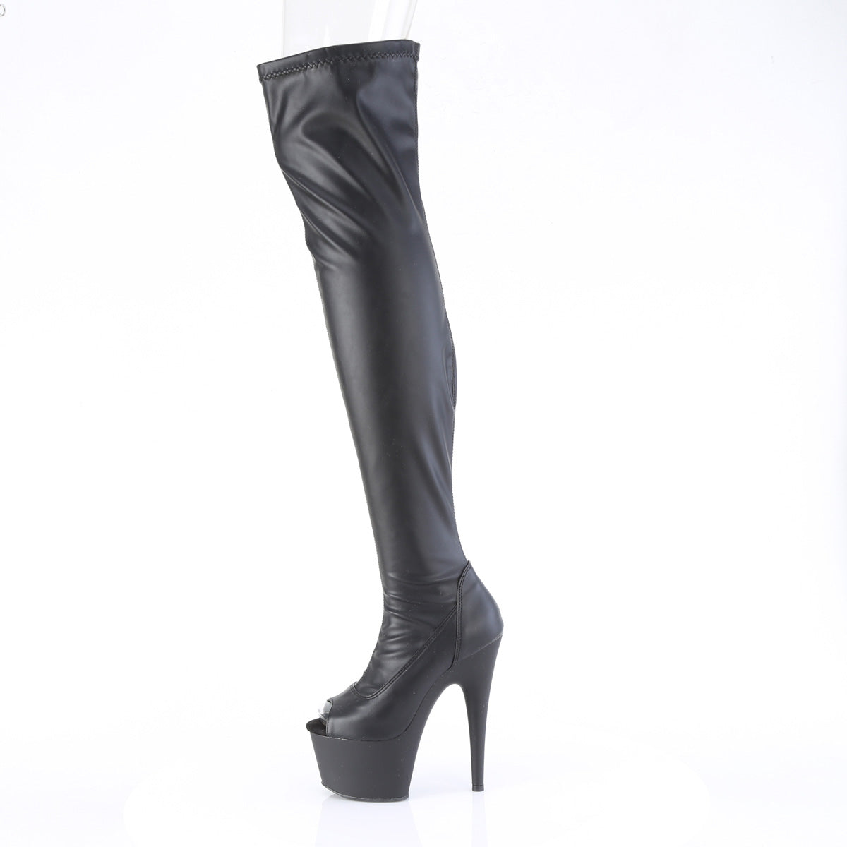 Pleaser   ADORE-3011 Blk Str. Faux Leather/Blk Matte