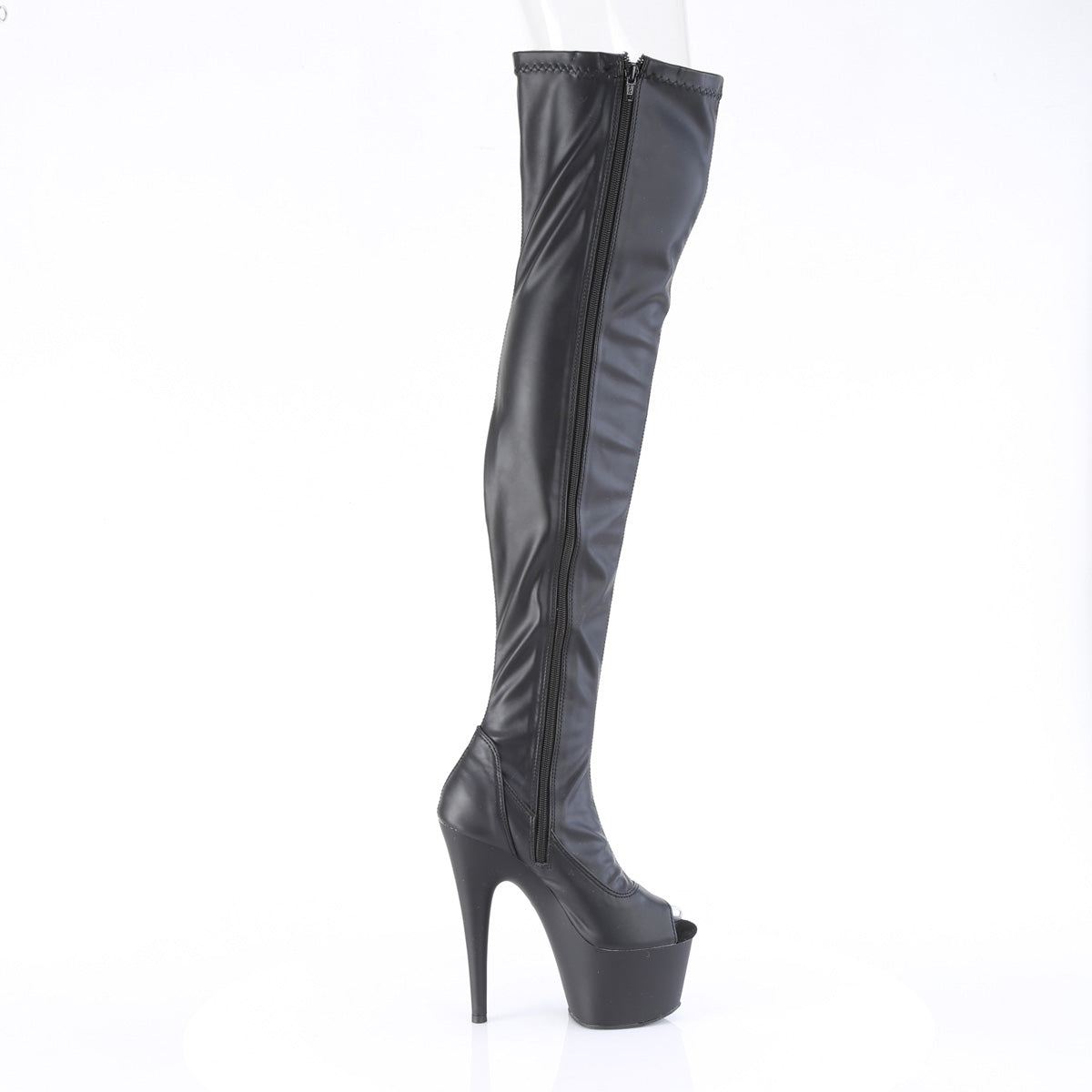 Pleaser   ADORE-3011 Blk Str. Faux Leather/Blk Matte