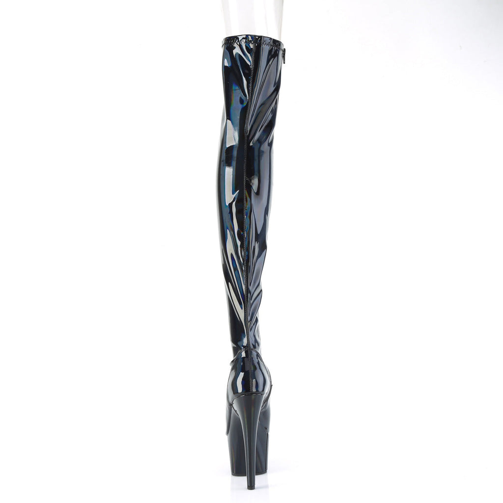 Pleaser   ADORE-3011HWR Blk Str. Holo/Blk Holo