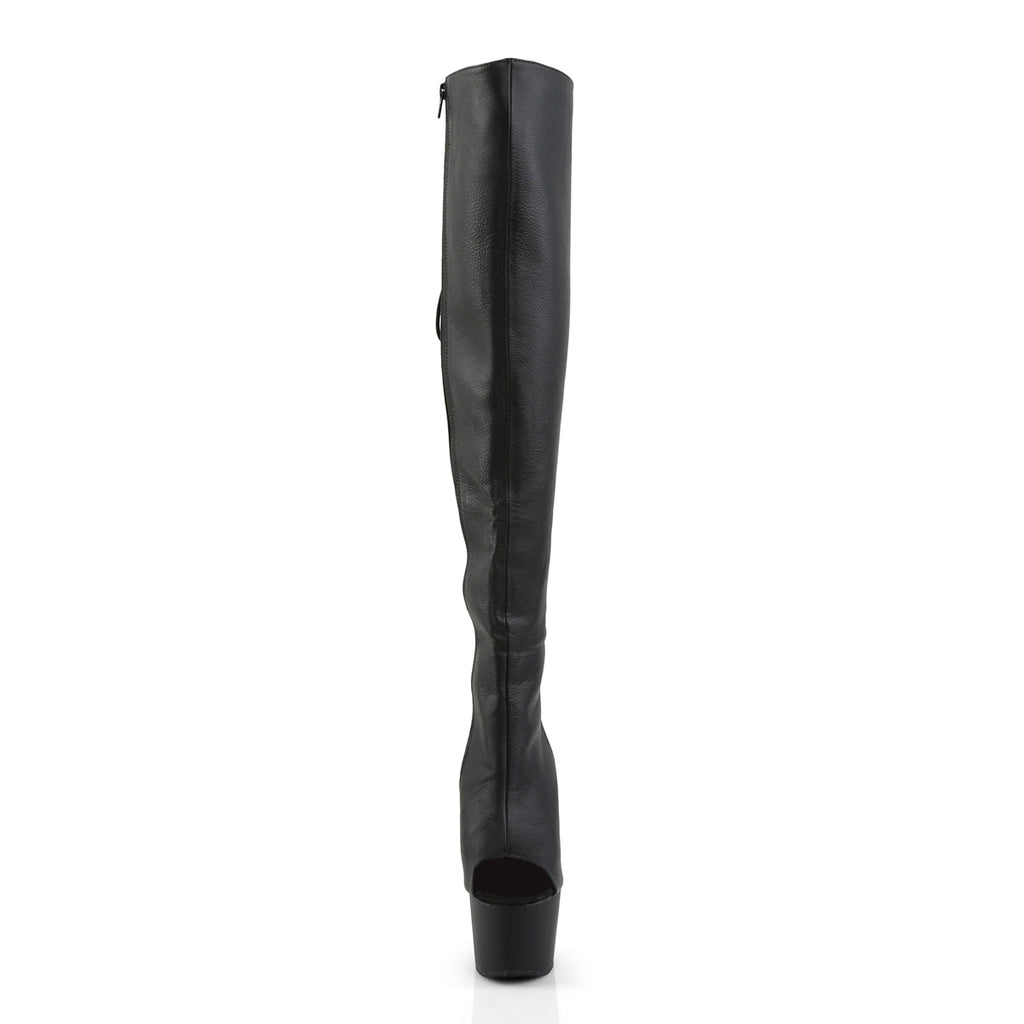 Pleaser Women's Platform Shoes ADORE-3019 Blk Faux Leather/Blk Matte