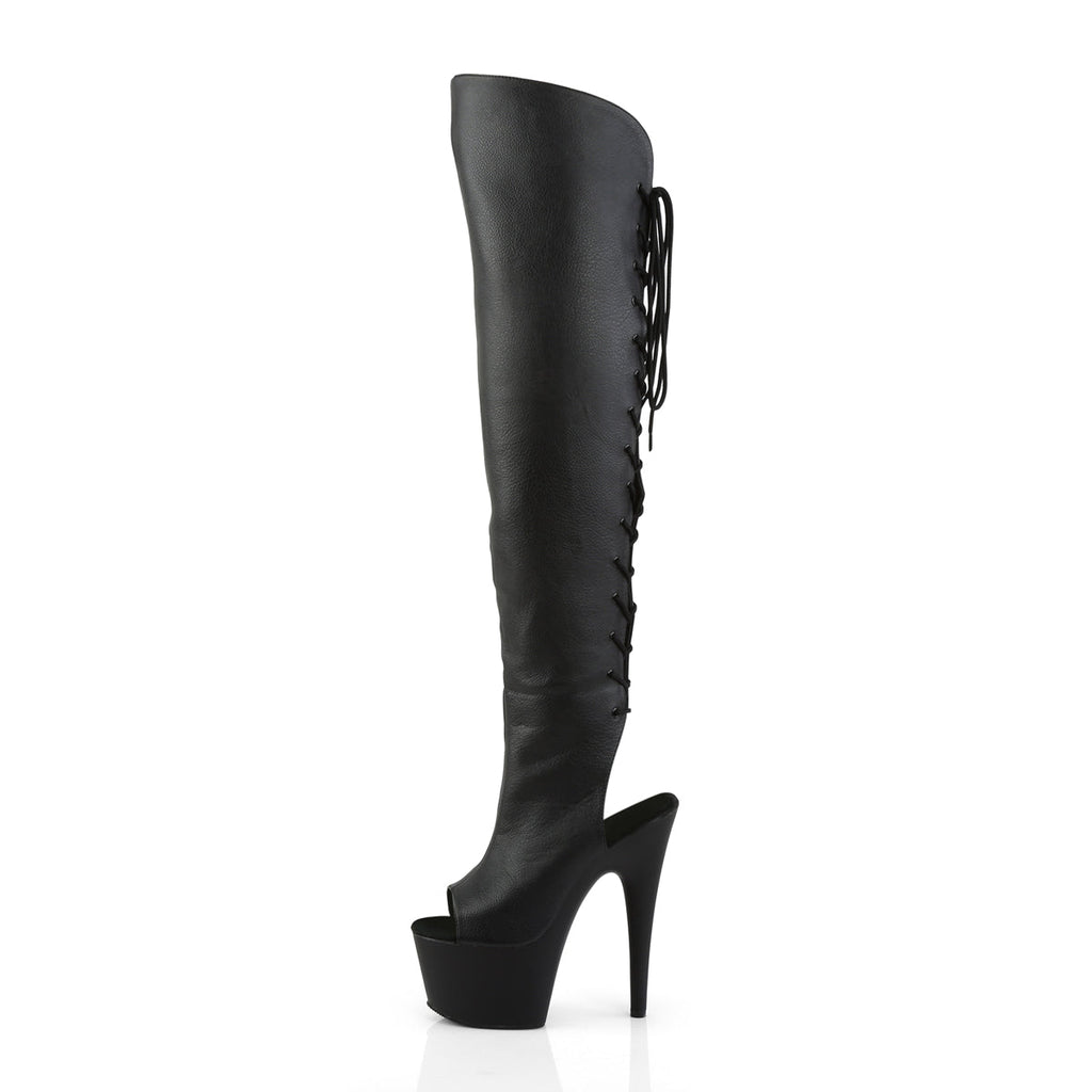 Pleaser Women's Platform Shoes ADORE-3019 Blk Faux Leather/Blk Matte