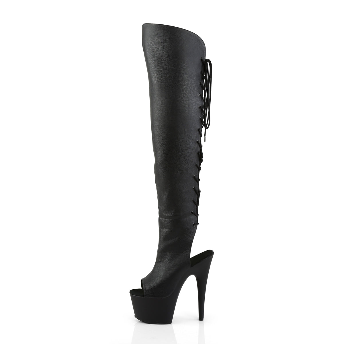 Pleaser Women's Platform Shoes ADORE-3019 Blk Faux Leather/Blk Matte