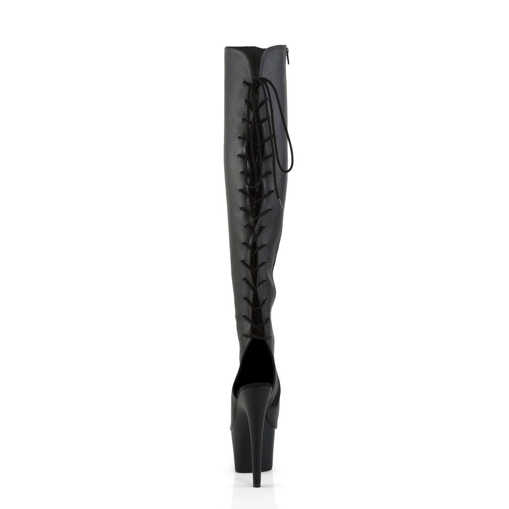 Pleaser Women's Platform Shoes ADORE-3019 Blk Faux Leather/Blk Matte