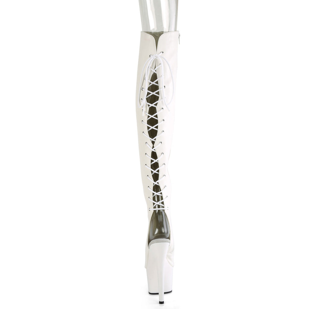 Pleaser   ADORE-3019 Wht Faux Leather/Wht Matte