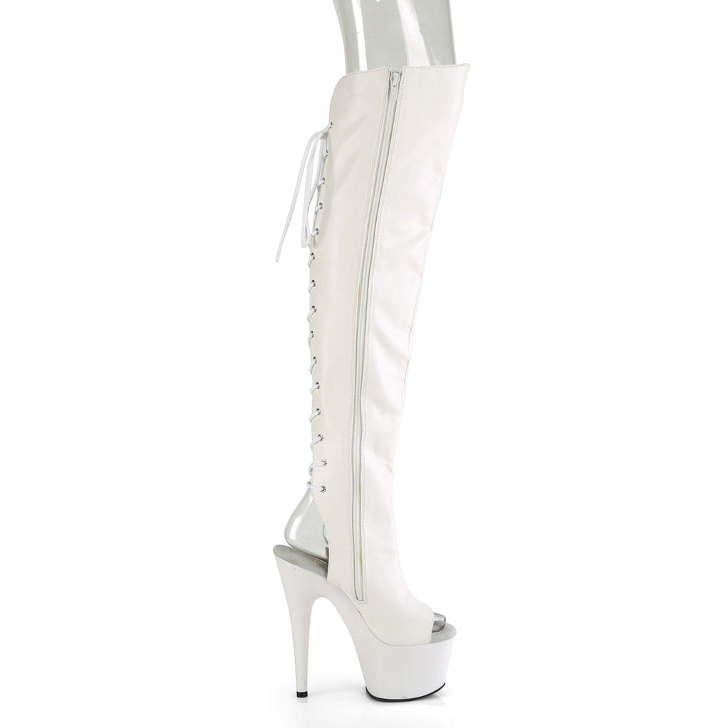 Pleaser   ADORE-3019 Wht Faux Leather/Wht Matte