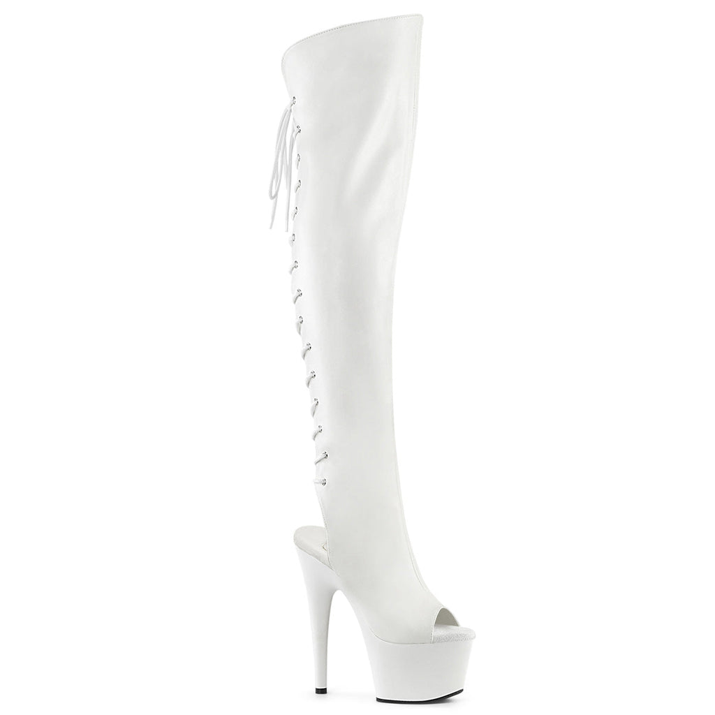 Pleaser   ADORE-3019 Wht Faux Leather/Wht Matte