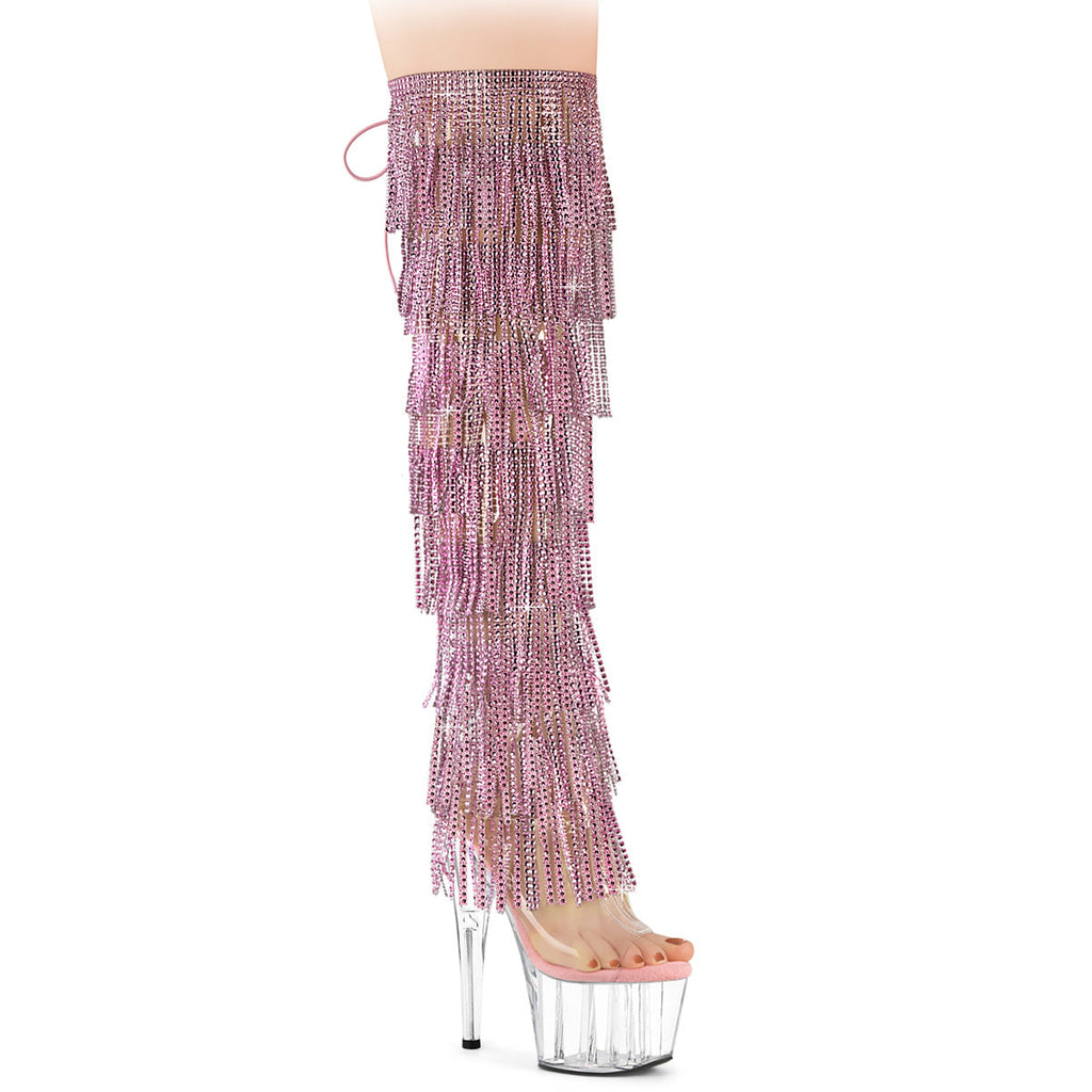 Pleaser Women's Platform Shoes ADORE-3019C-RSF Clr-B. Pink/Clr