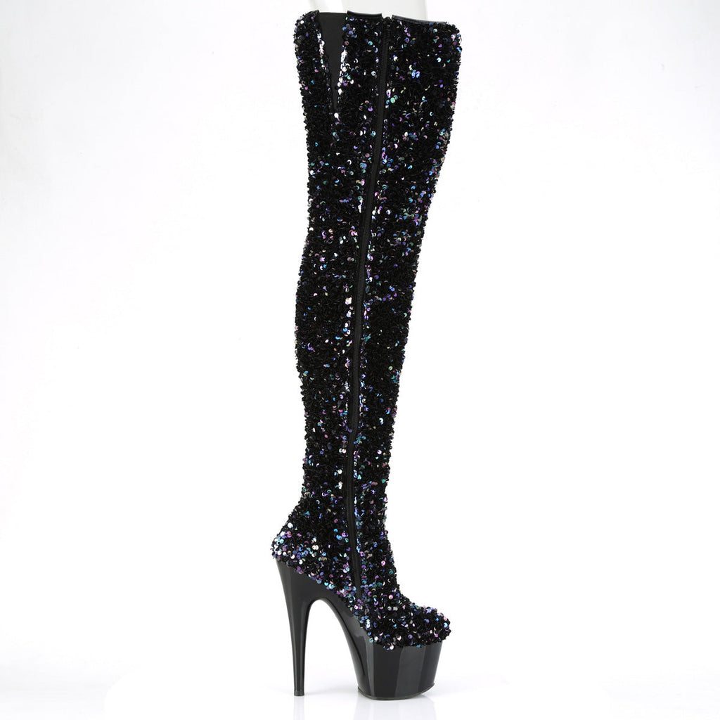 Pleaser Womens Boots ADORE-3020 Blk Multi Seuqins/Blk