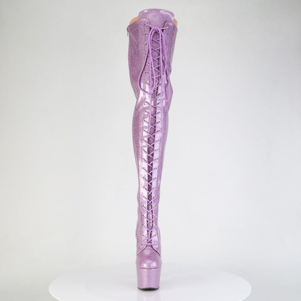 Pleaser Women's Platform Shoes ADORE-3020GP Lilac Glitter Pat/M